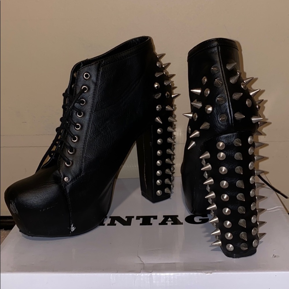 Vintage brand spiked heeled boots
